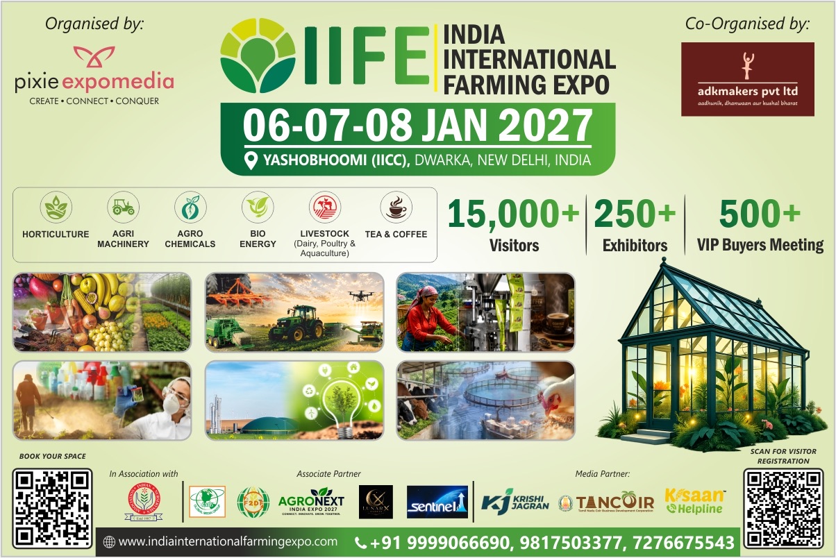 India International Farming Expo, 06-07-08 Jan 2027, Yashobhoomi (IICC), Dwarka, New Delhi